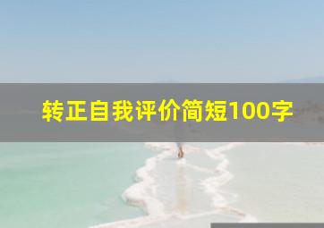 转正自我评价简短100字