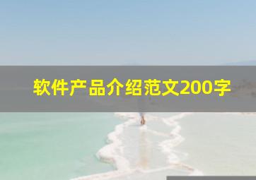 软件产品介绍范文200字