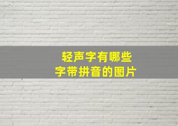 轻声字有哪些字带拼音的图片