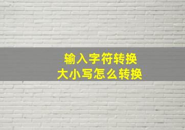 输入字符转换大小写怎么转换