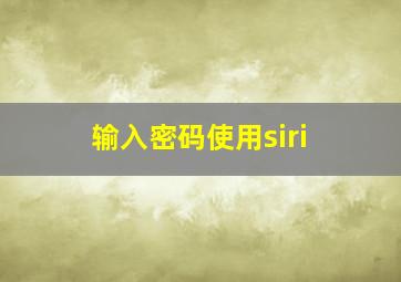 输入密码使用siri