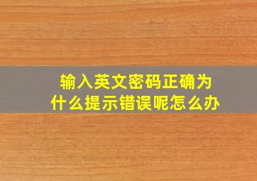 输入英文密码正确为什么提示错误呢怎么办