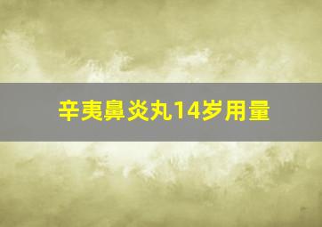 辛夷鼻炎丸14岁用量