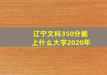 辽宁文科350分能上什么大学2020年