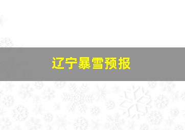 辽宁暴雪预报