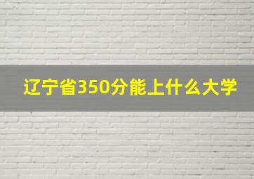 辽宁省350分能上什么大学