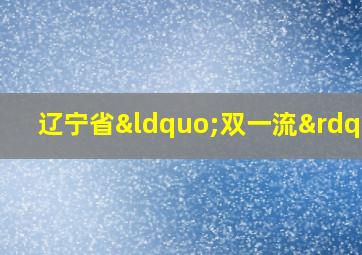 辽宁省“双一流”