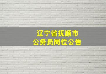 辽宁省抚顺市公务员岗位公告