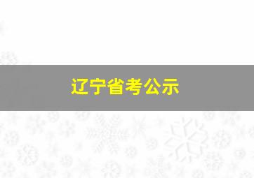 辽宁省考公示