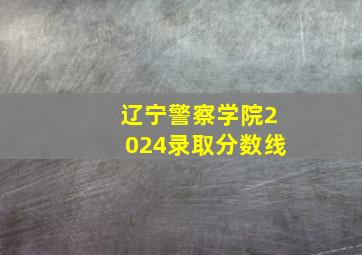 辽宁警察学院2024录取分数线