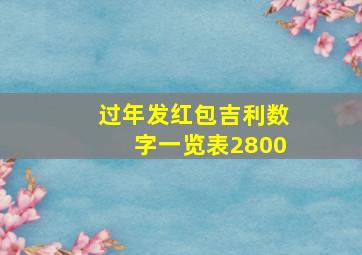 过年发红包吉利数字一览表2800