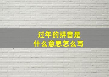 过年的拼音是什么意思怎么写