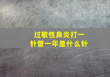 过敏性鼻炎打一针管一年是什么针