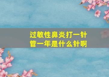 过敏性鼻炎打一针管一年是什么针啊