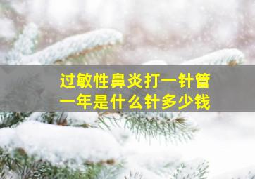 过敏性鼻炎打一针管一年是什么针多少钱