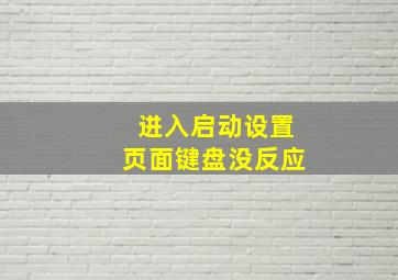 进入启动设置页面键盘没反应