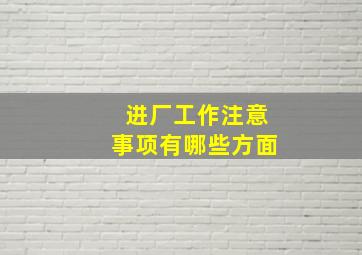 进厂工作注意事项有哪些方面