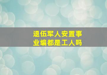 退伍军人安置事业编都是工人吗