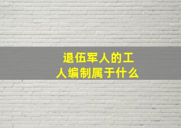 退伍军人的工人编制属于什么