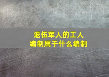 退伍军人的工人编制属于什么编制