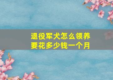 退役军犬怎么领养要花多少钱一个月