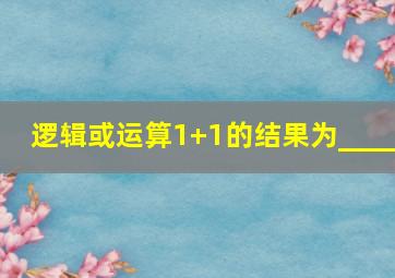 逻辑或运算1+1的结果为____