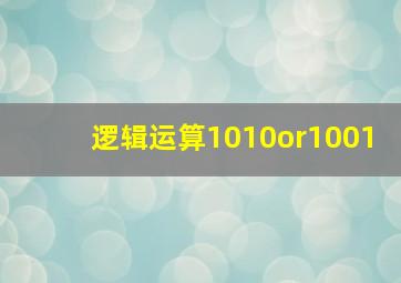 逻辑运算1010or1001