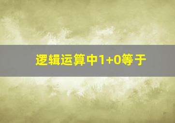 逻辑运算中1+0等于