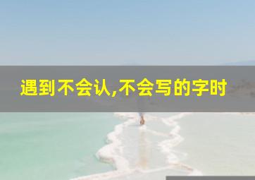 遇到不会认,不会写的字时