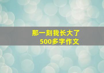 那一刻我长大了500多字作文