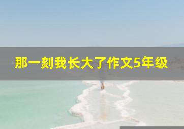 那一刻我长大了作文5年级