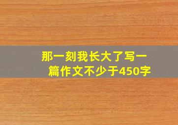 那一刻我长大了写一篇作文不少于450字