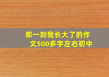 那一刻我长大了的作文500多字左右初中