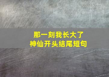 那一刻我长大了神仙开头结尾短句