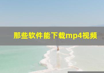 那些软件能下载mp4视频