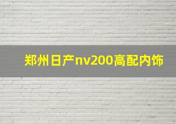 郑州日产nv200高配内饰