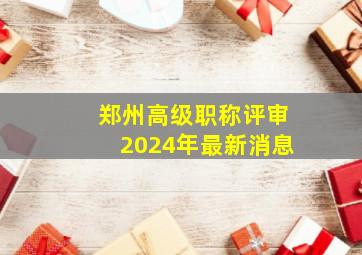 郑州高级职称评审2024年最新消息