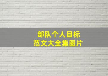 部队个人目标范文大全集图片