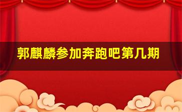 郭麒麟参加奔跑吧第几期