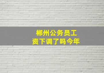 郴州公务员工资下调了吗今年