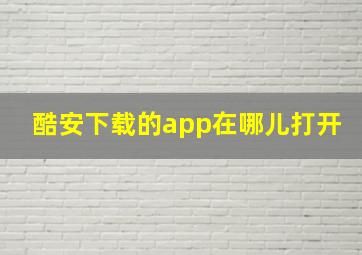 酷安下载的app在哪儿打开