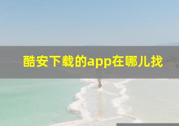 酷安下载的app在哪儿找