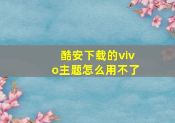 酷安下载的vivo主题怎么用不了