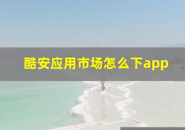 酷安应用市场怎么下app