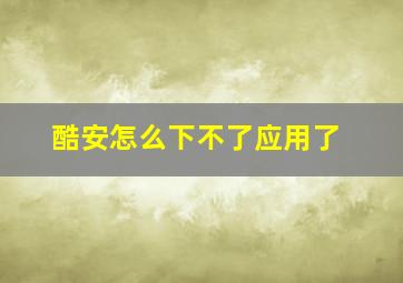 酷安怎么下不了应用了