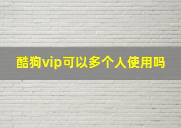 酷狗vip可以多个人使用吗