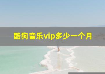 酷狗音乐vip多少一个月