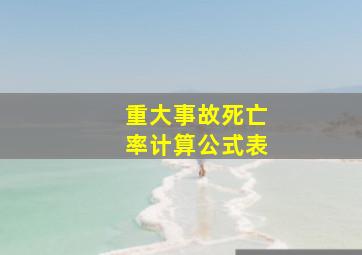 重大事故死亡率计算公式表