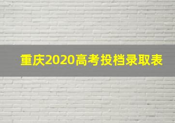 重庆2020高考投档录取表