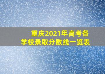 重庆2021年高考各学校录取分数线一览表